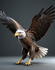 Majestic Bald Eagle with Spread Wings.