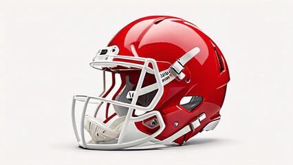 Fototapeta premium red football helmet isolated on white background