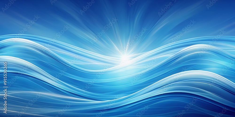 Sticker Blue abstract wave background with white background. ai generative.