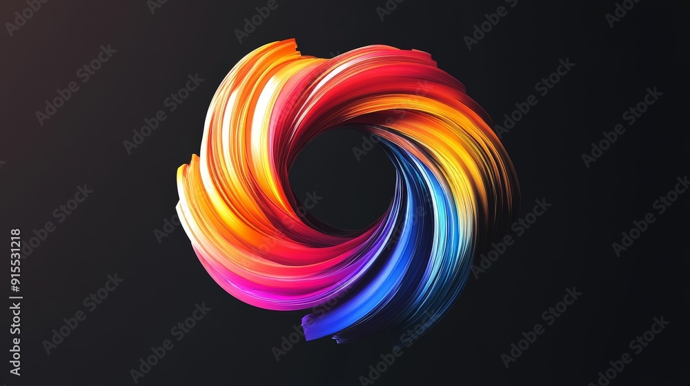 Fototapete Develop a sophisticated color-changing logo on a black canvas. Highlight fluid color shifts and modern aesthetics for a refined and visually engaging design.