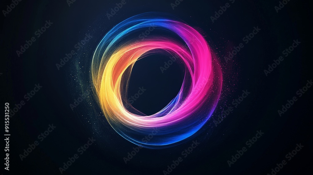 Fototapete develop a sophisticated color-changing logo on a black canvas. highlight fluid color shifts and mode