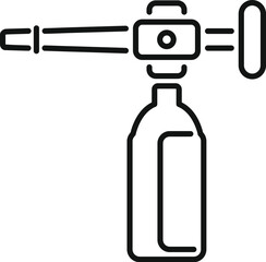 Oxygen tank icon in outline style isolated on white background
