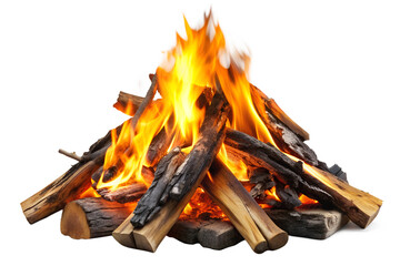 Fireplaces campfire isolated on white background
