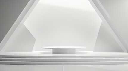 Obraz premium Minimalist White Platform for Product Display