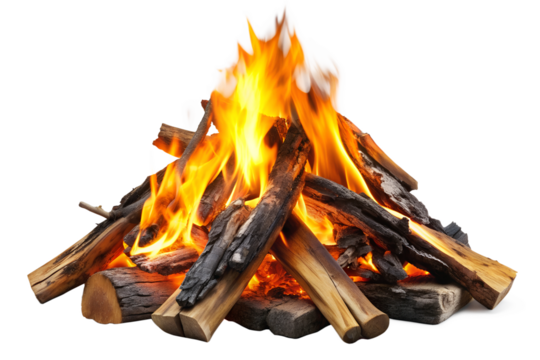 Fireplaces campfire isolated on white background