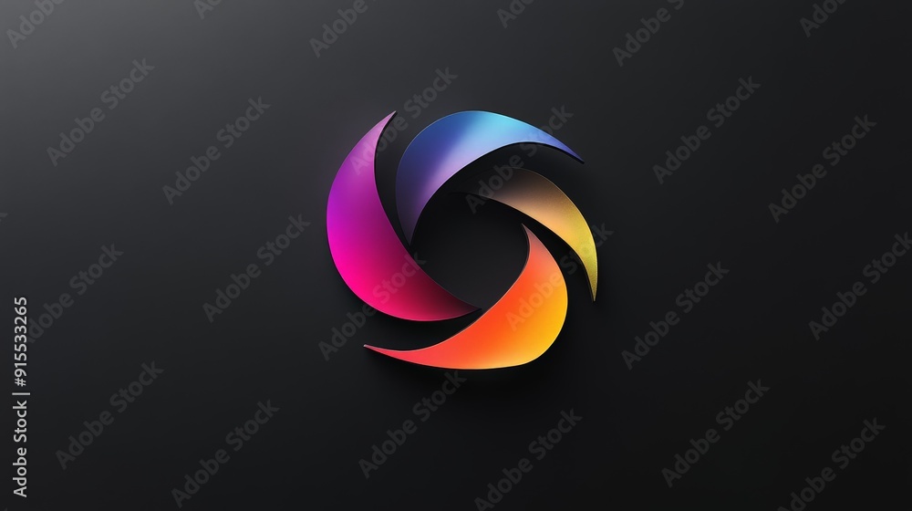 Fototapete Develop a unique color-changing logo on a black canvas. Focus on dynamic gradients and sleek design features for a polished and contemporary look.