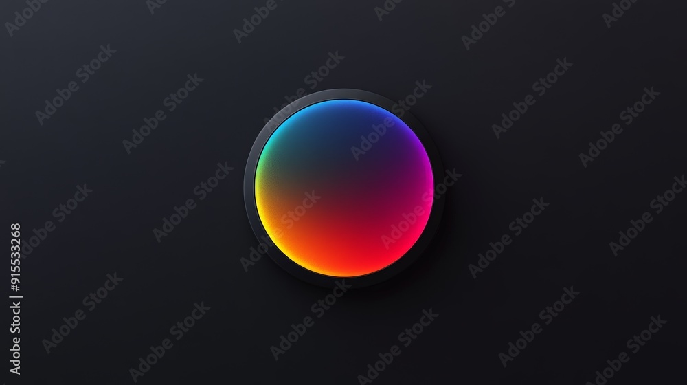 Fototapete develop a unique color-changing logo on a black canvas. focus on dynamic gradients and sleek design 