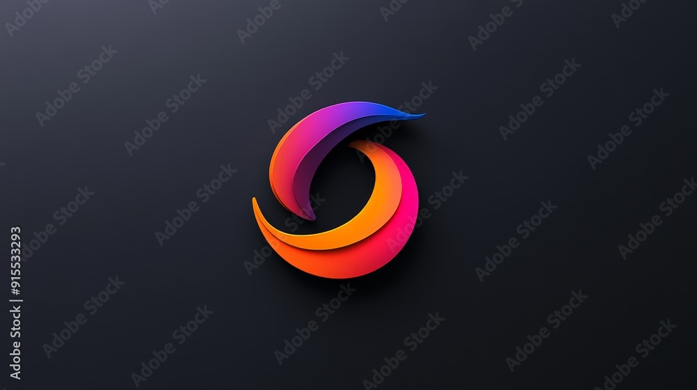 Fototapete Develop a unique color-changing logo on a black canvas. Focus on dynamic gradients and sleek design features for a polished and contemporary look.