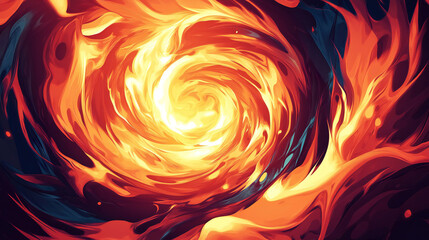 Swirling Fire abstract glowing vibrant background orange spiral twirl yellow