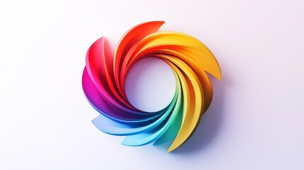 Obraz premium Develop a unique logo with seamless color shifts on a clean white canvas, showcasing modern design and fluid motion