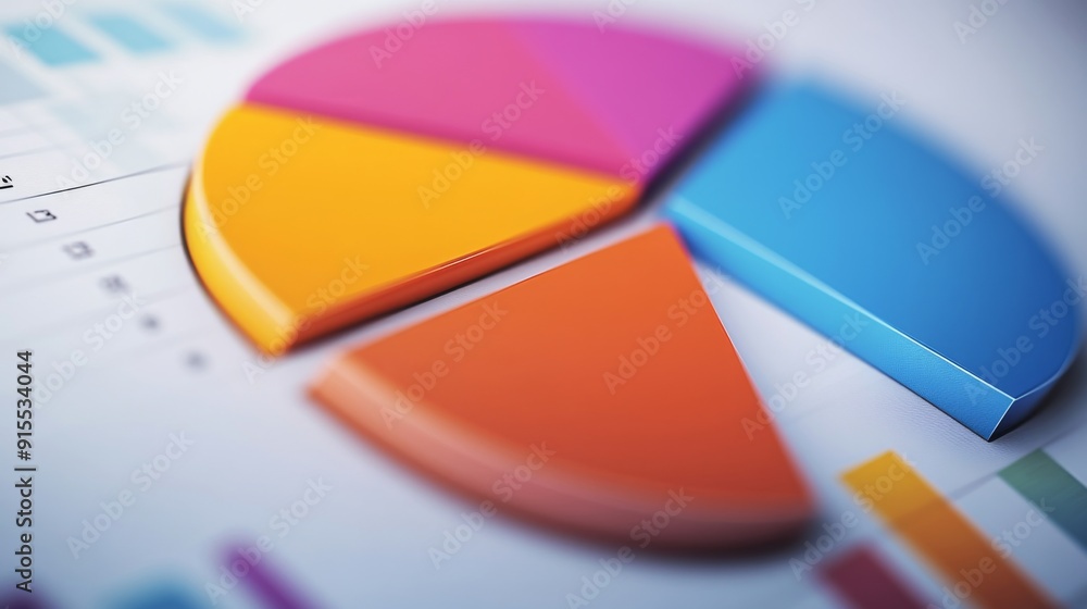 Poster a detailed shot of a business presentation slide featuring a pie chart, with a focus on the segmente