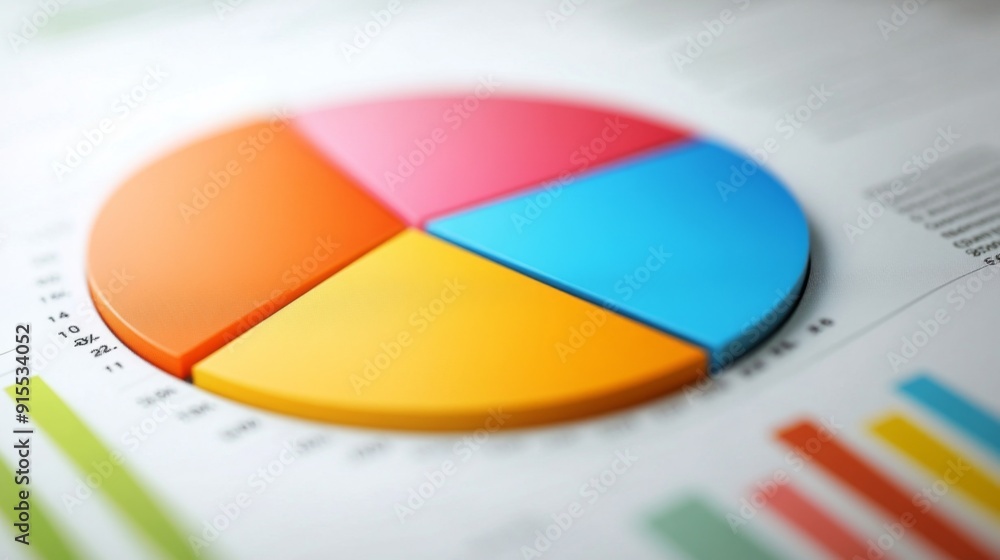 Poster a detailed shot of a business presentation slide featuring a pie chart, with a focus on the segmente