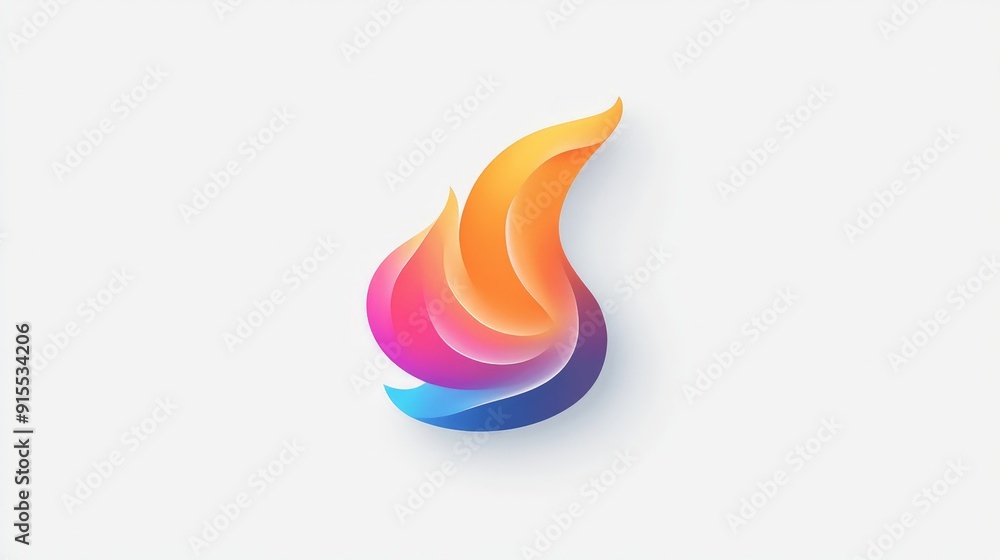 Poster develop a visually appealing color-changing logo on a white background, combining smooth transitions