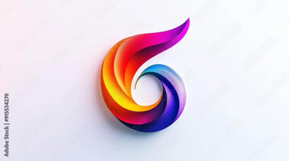 Poster develop a visually appealing color-changing logo on a white background, combining smooth transitions