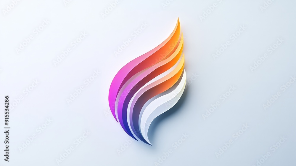 Poster develop a visually appealing color-changing logo on a white background, combining smooth transitions