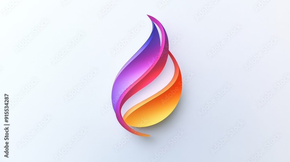 Fototapete develop a visually appealing logo with fluid color shifts on a white backdrop, emphasizing a sleek a