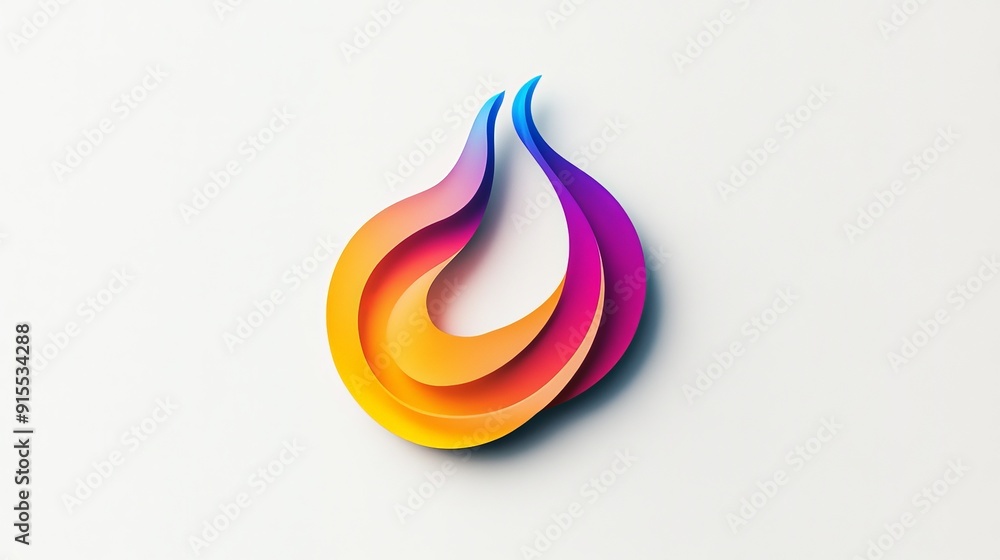 Fototapete develop a visually appealing logo with fluid color shifts on a white backdrop, emphasizing a sleek a