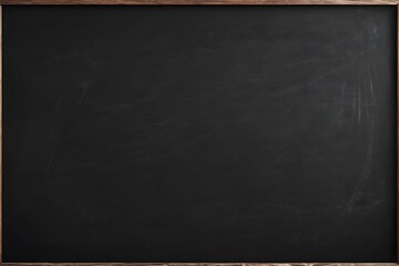 Black chalkboard with wooden frame texture background and empty space.
