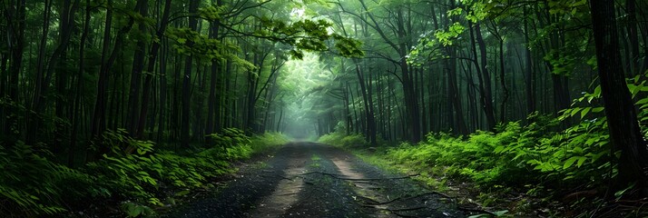 Sunlight filters through emerald canopy, cascading water kisses mossy stones on a verdant jungle path