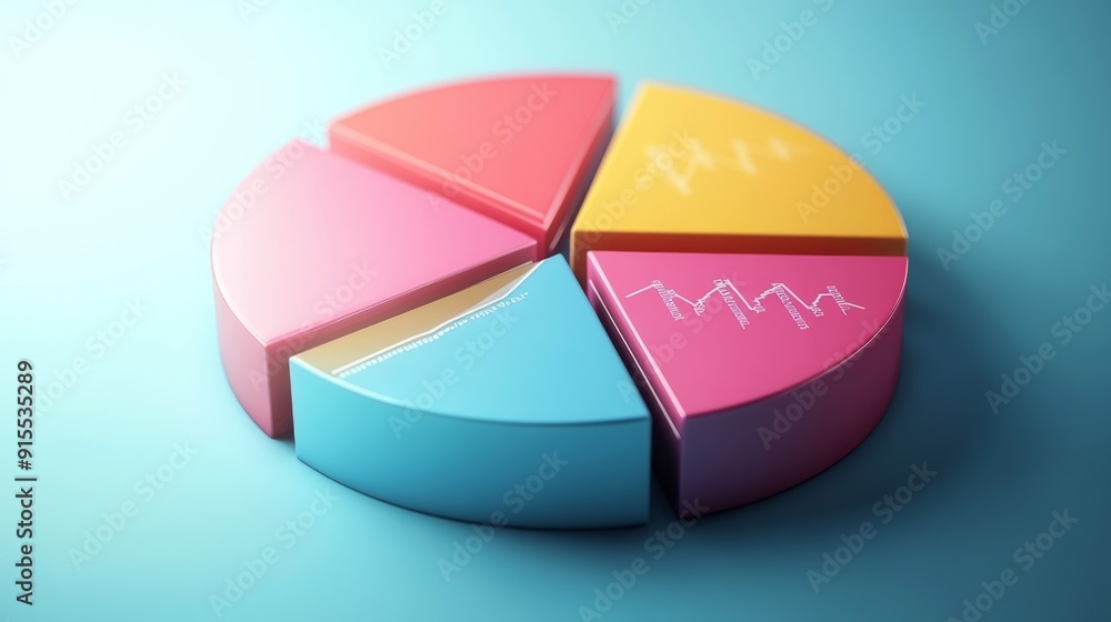 Leinwandbilder a detailed shot of a pie chart with segmented areas labeled with financial data, designed for a busi