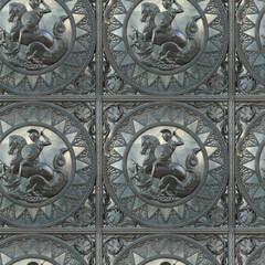 Brass silver iron metal panel texture and background design