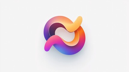 Obraz premium Develop an eye-catching color-changing logo with smooth gradients on a white background. Highlight sleek shapes and contemporary style