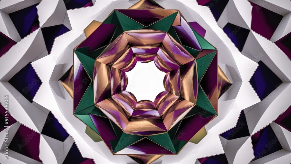 Poster geometric hexagons on a white background 3d rendering