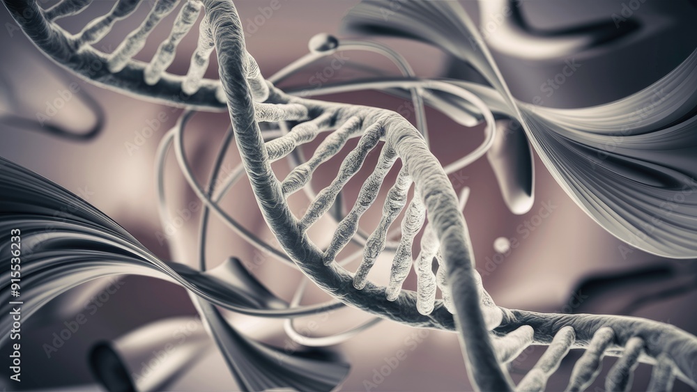Poster contemporary abstract molecular structures for scientific or medical use visualization of dna helix 