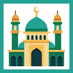 Mosque Isolated Silhouette Vector Illustration