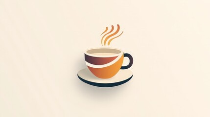 Obraz premium Imagine a beautiful coffee logo with a mix of alternating colors on a white background.