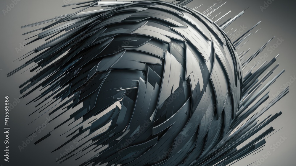 Poster abstract geometric pattern in dynamic lines with gray color gradient for wallpaper or illustration u