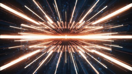 Horizontal glare effect with laser beams and light rays Stunning flashes of light creating glowing stripes on a transparent backdrop Abstract sparkling background with luminous acce