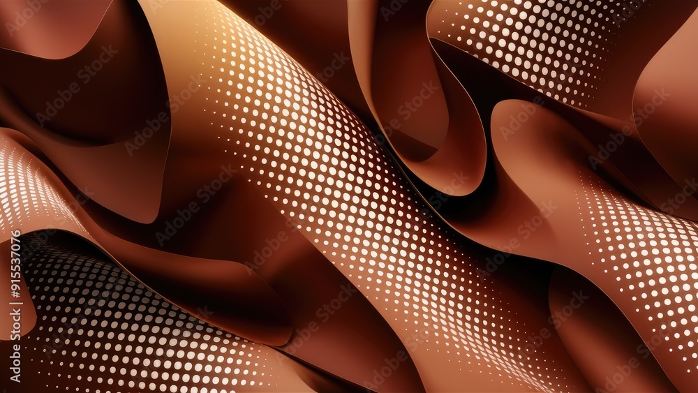 Poster brown gradient texture background with abstract halftone dot pattern