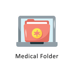 Medical Folder Vector Flat Icon Design illustration Symbol on White background EPS 10 File