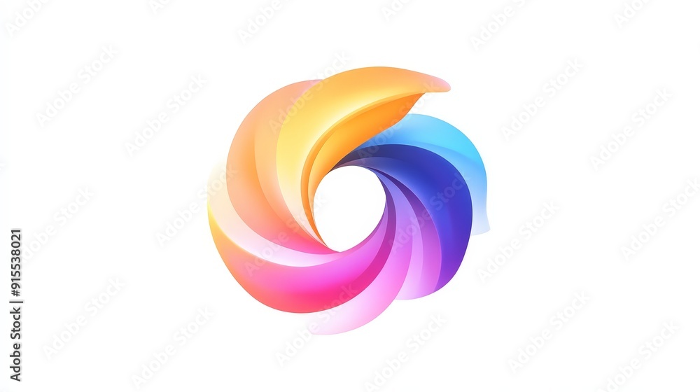 Poster imagine a logo that dynamically changes colors against a white background, featuring smooth gradient