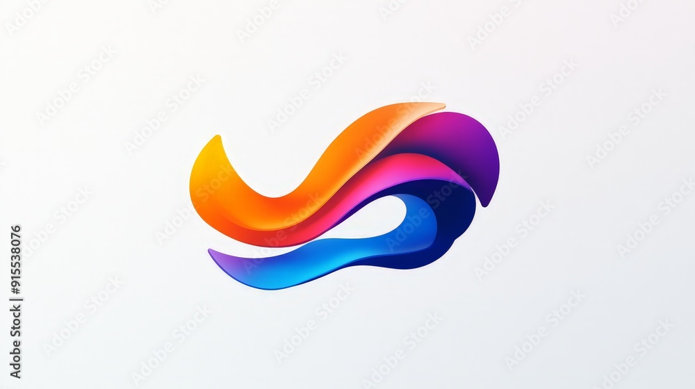 Poster imagine a logo that dynamically changes colors against a white background, featuring smooth gradient