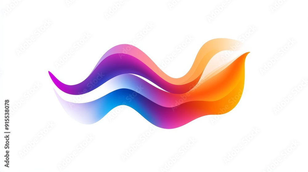 Poster imagine a logo that dynamically changes colors against a white background, featuring smooth gradient