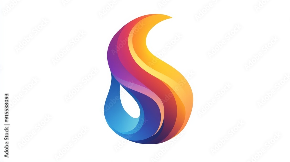 Poster imagine a logo that dynamically changes colors against a white background, featuring smooth gradient