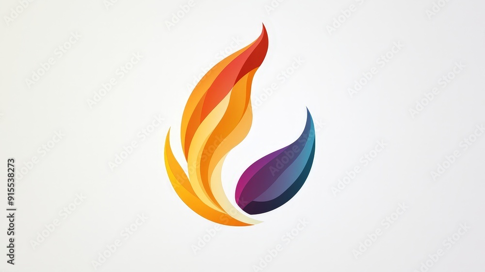 Poster imagine a logo that dynamically changes colors on a pristine white background, featuring sleek desig