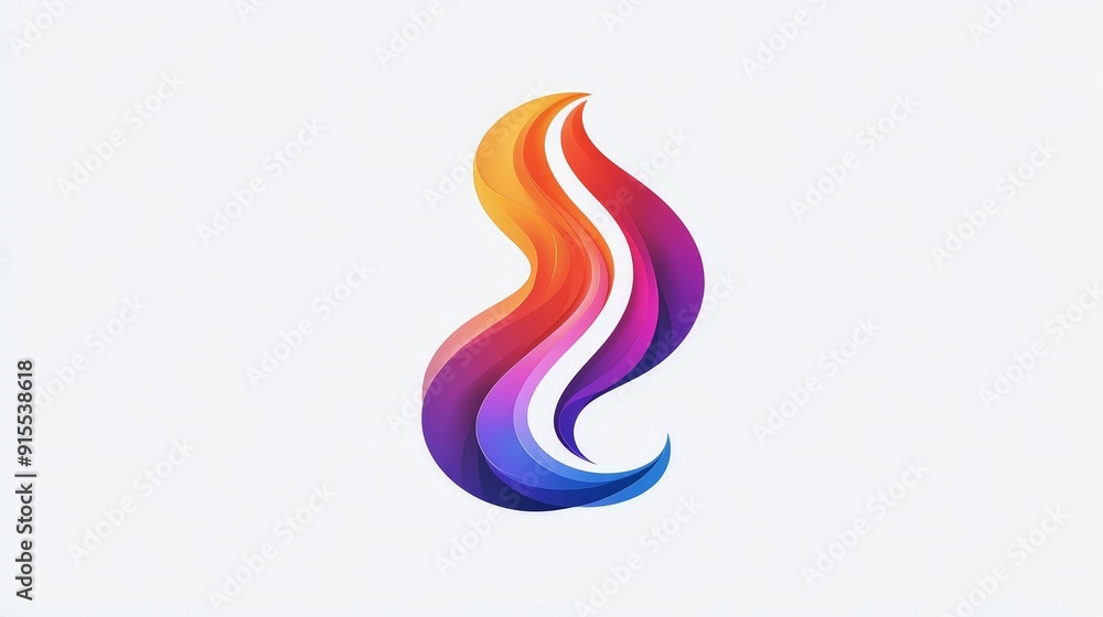 Poster imagine a logo that evolves in color on a white backdrop, featuring a blend of contemporary aestheti