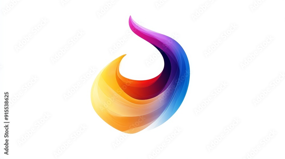 Poster imagine a logo that evolves in color on a white backdrop, featuring a blend of contemporary aestheti