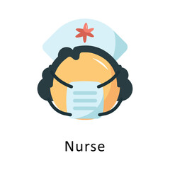 Nurse Vector Flat Icon Design illustration Symbol on White background EPS 10 File