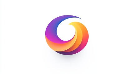 Imagine a logo that transitions colors beautifully on a white backdrop, combining sleek design with dynamic gradients for a modern look
