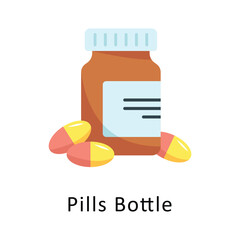 Pills Bottle Vector Flat Icon Design illustration Symbol on White background EPS 10 File