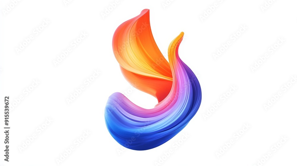 Poster imagine a logo with dynamic color changes on a white backdrop, emphasizing modern aesthetics and flu