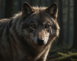Obraz premium Majestic Wolf in Forest