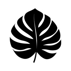 Palm Leaf Silhouette Illustration isolated on white background