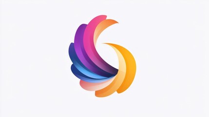Naklejka premium Imagine a logo with graceful color changes on a pristine white background, combining modern elegance with dynamic transitions