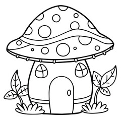 Mushroom house for cute fantasy fairy tale