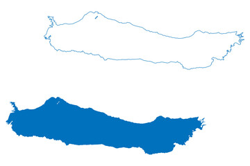 Kapchagay Lake (Republic of Kazakhstan) map vector illustration, scribble sketch Reservoir Qapshaghay Bogeni Dam map